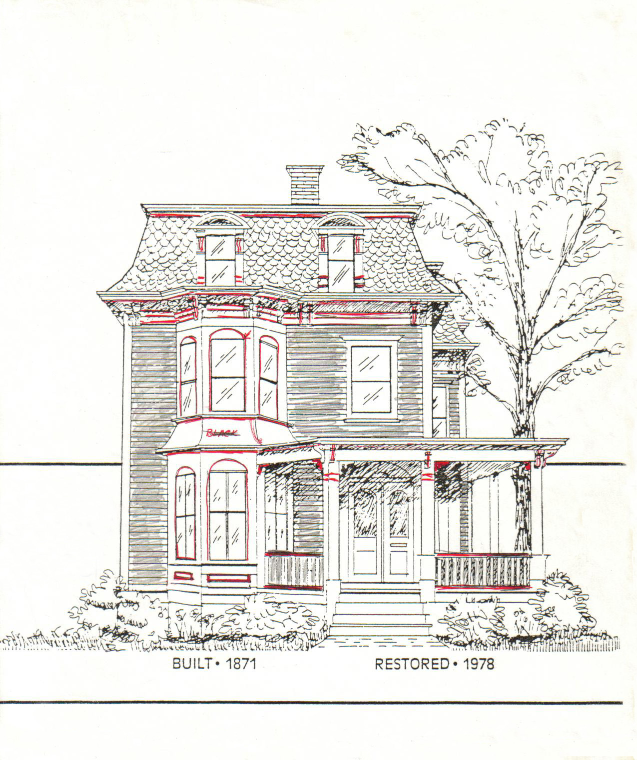 sketch of the emory house